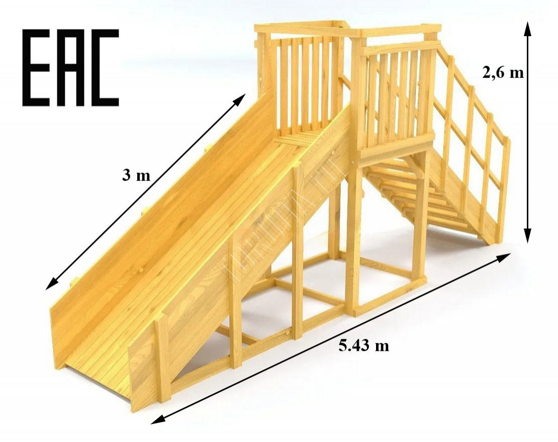 Зимняя горка TORUDA Север wood-2 (скат 3 м)